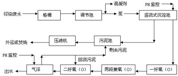 印染废水处理药剂流程图